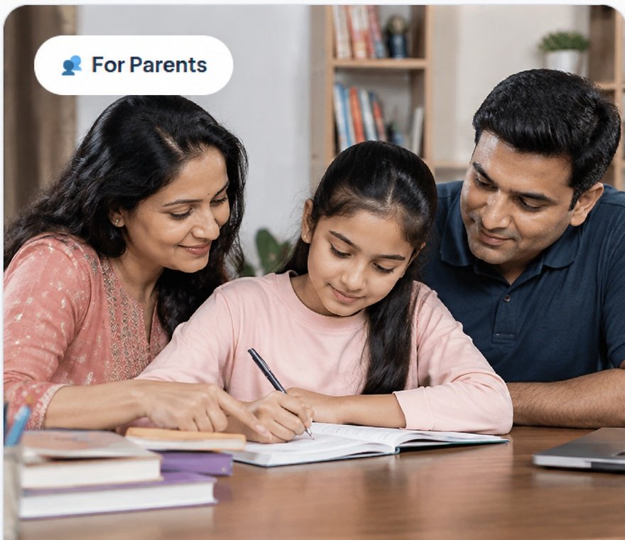 Parents supporting their child